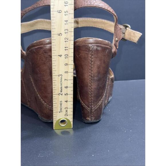 Frye Corrina Campus Platform Brown Leather Y2K Boho Hippie Wedge Heel Sandals 8 - Picture 7 of 15